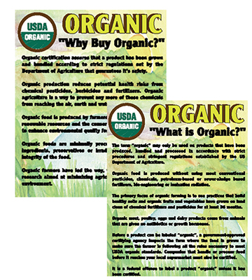 Produce 2-Sided USDA Organic Poster 22"L x 28"H