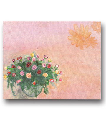 Floral Bouquet Watercolor Floral Tag 5"L x 4"H