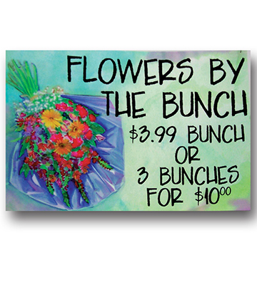 Floral Watercolor Sign 36"L x 24"H