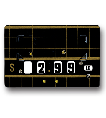 Easy To Use Gold Grid on Black Dial Tag 4"L x 2.5"H