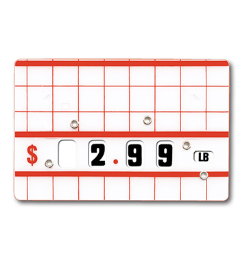 Easy to Use Red Grid on white Dial Tag 4"L x 2.5'H