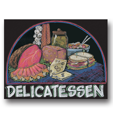 Deli Chalk Art Sign - DELICATESSEN 22"L x 16.375"H