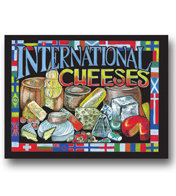 Deli Chalk Art - Intern'l Cheeses 22"L x 16.375"H