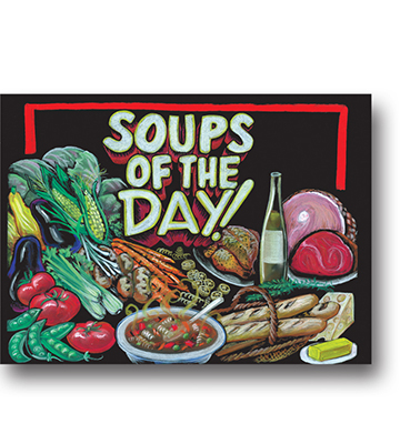 Deli Chalk Art - Soups of the Day 22"L x 16.375"H