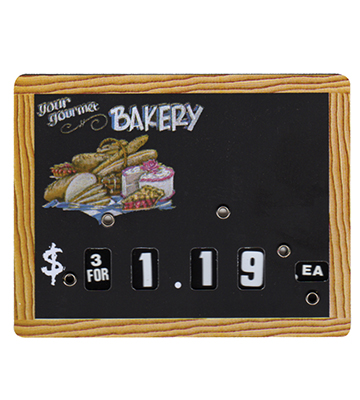 Bakery Dial Tag with Chalk Art 4"L x 2.5"H