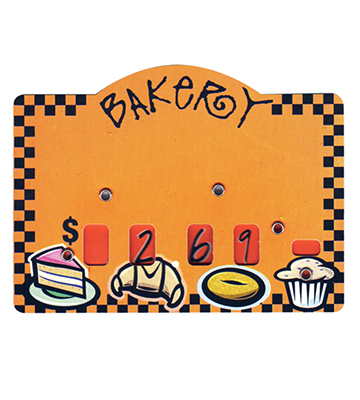 Bakery Dial Tag - Funky Checkerboard 4"L x 2.5"H