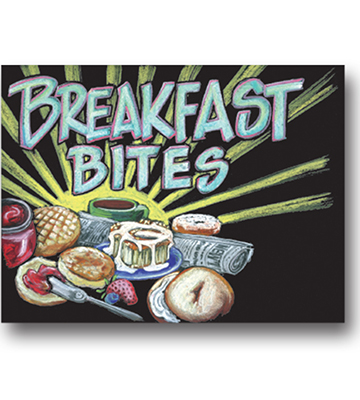 Blackboard Bakery Insert - Breakfast Bites 22"L x 16.376"H