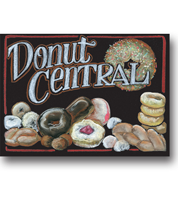 Blackboard Bakery Insert - Donut Central 22"L x 16.376"H