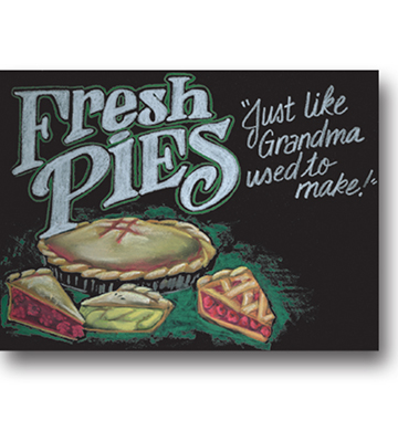 Blackboard Bakery Insert - Fresh Pies 22"L x 16.376"H