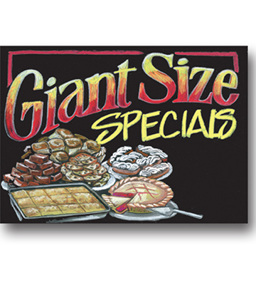 Blackboard Bakery Insert - Gaint Size Specials 22"L x 16.376"H