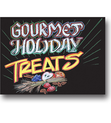 Blackboard Bakery Inserts - Gourmet Holiday Treats 22"L x 16.37