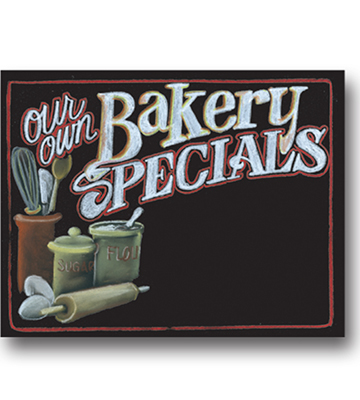 Blackboard Bakery Insert - Our Own Bakery Specials 22"L x 16.37