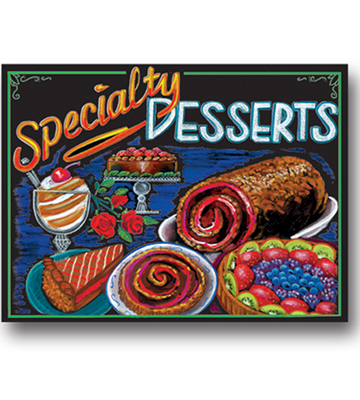 Blackboard Bakery Insert - Specialty Desserts 22"L x 16.376"H