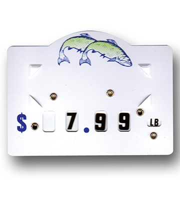 Easy to Use Dial Tag for Seafood 4"L x 3"H