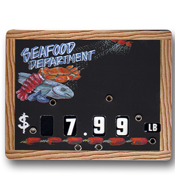 Easy To Use Dial Tag Chalk Art For Seafood 4"L x 3"H