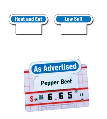 Heat and Eat/Low Salt Topper Tag 3.28"L x 1.5"H