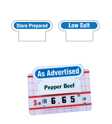 Store Prepared/Low Salt Topper Tag 3.258"L x 1.5"H