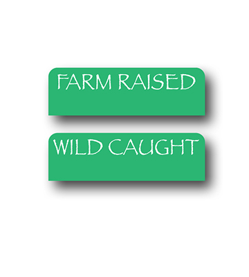 Wild Caught/Farm Raised Toper Tag 4"L x 1.5"H