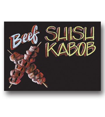 Chalk Art Blackboard - Beef Shish Kabob Sign 22"L x 16.376"H