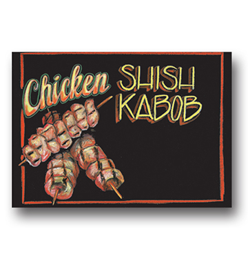 Chalk Art Meat - Chicken Shish Kabob 22"L x 16.376"H