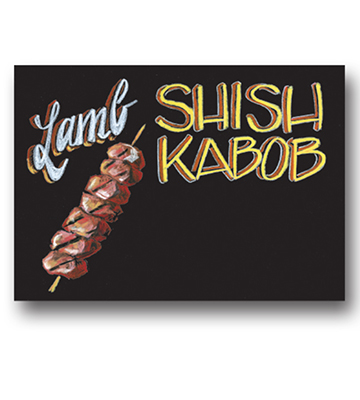 Chalk Art Meat - Lamb Shish Kabob 22"L x 16.376"H