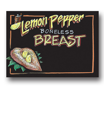 Chalk Art Meat Sign - Boneless Breast 22"L x 16.376"H