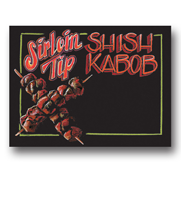 Chalk Art Meat - Sirloin Tip Shish Kabob 22"L x 16.376"H