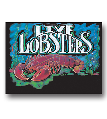 Chalk Art Seafood - Live Lobsters 22"L x 16.376"H