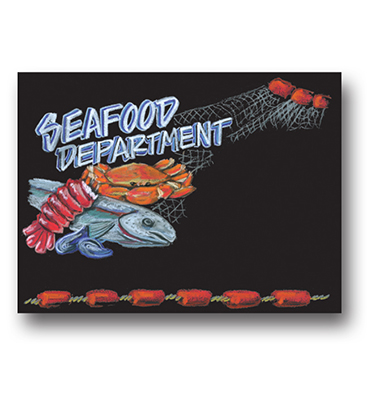 Chalk Art Seafood Sign - Seafood Department 22"L x 16.376"H