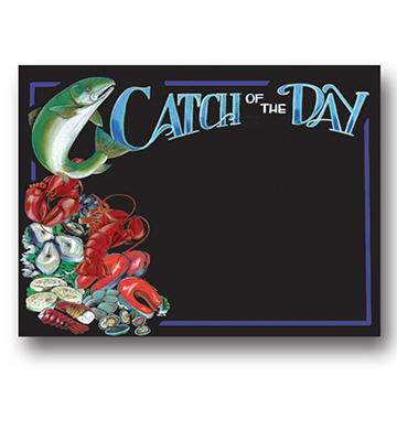 Seafood Chalk Art Sign - Catch of the Day 22"L x 16.375"H