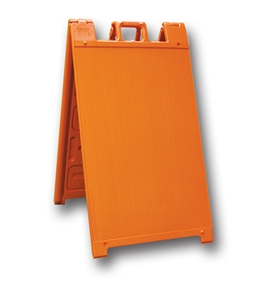 Outdoor Orange Plastic Sign Stand 25"L x 3"W x 45"H