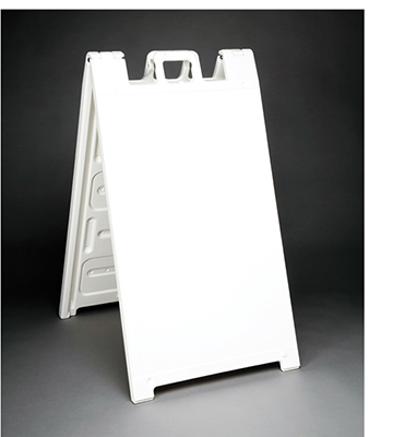 Outdoor White Plastic Sign Stand 25"L x 3"W x 45"H