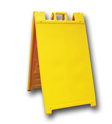 Outdoor Yellow Plastic Sign Stand 25"L x 3"W x 45"H