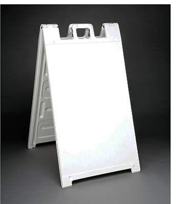 Plastic Outdoor White Sign Stand 25"L x 3"W x 36"H