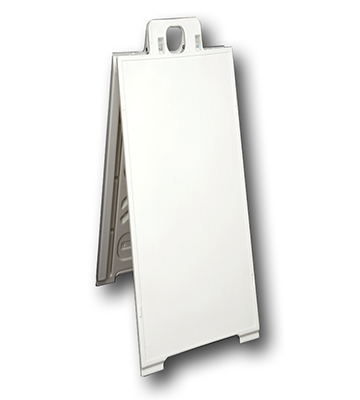 Plastic Narrow Outdoor White Sign Stand 14"L x 3"W x 41"H