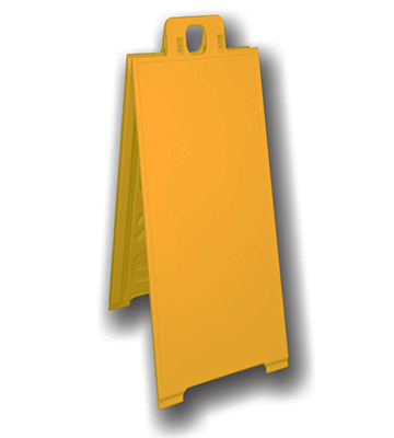 Plastic Narrow Outdoor Yellow Sign Stand 14"L x 3"W x 41"H