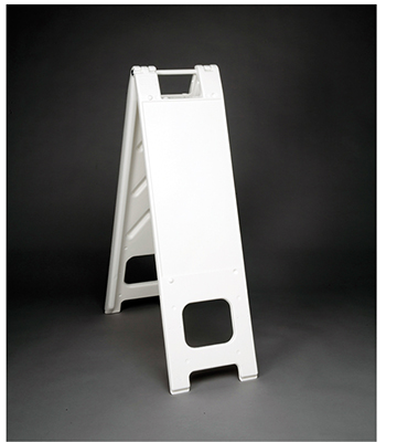 Narrow Outdoor White Sign Stand 13"L x 3"W x 36"H
