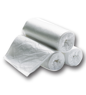Clear High Density Core Less Roll Trash Can Bags 72" Dia 60"L x