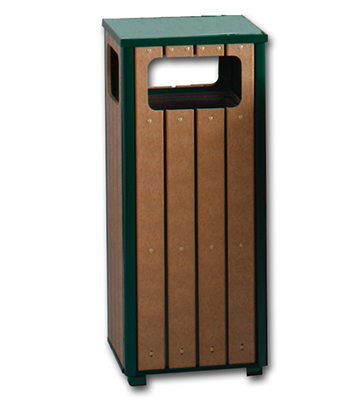 Regent Flat Top Trash Receptacle 13.5" Sq x 32"H