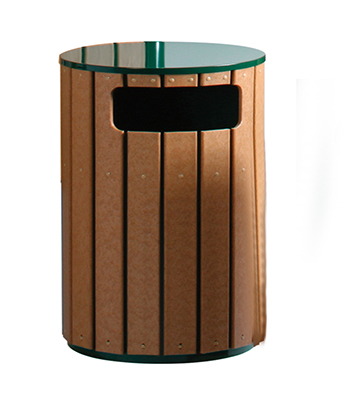 Regent Flat Top Trash Receptacle 24.5" Dia x 36"H