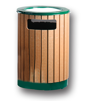 Regent Round Top Ash & Trash Receptacle 24.5" Dia x 36"H