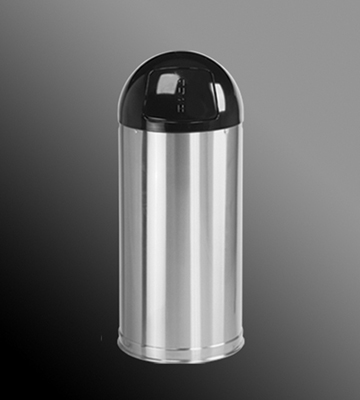 Satin Stainless Steel Round Top Waste Container 15" Dia. x 3