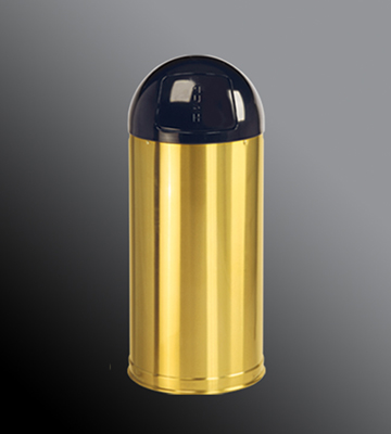 Satin Brass Stainless Steel Round Top Waste Container 15"Di