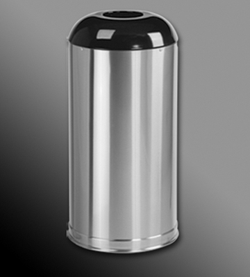 Satin Stainless Steel Round Top Waste Container 15"Dia x 32