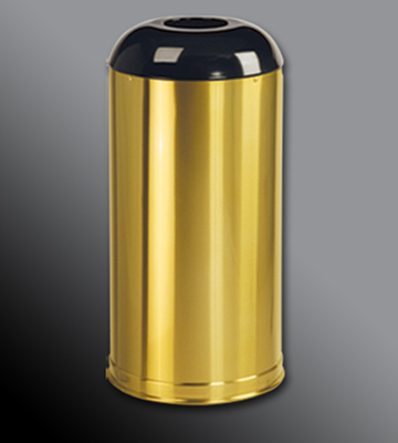 Satin Brass Stainless Steel Open Top Waste Container 15"Dia