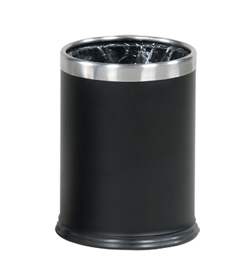 Black Bag Hiding Waste Basket 9.5" Dia. x 12.5"H