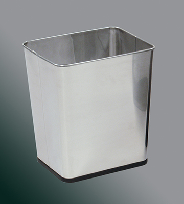 Stainless Steel Desk Side Waste Basket 13.5"L x 15.5"H