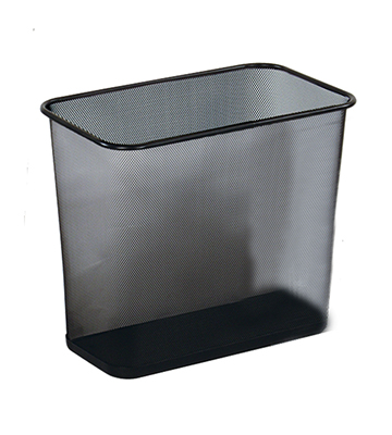 Black Desk Side Trash Basket 16"L x 14"H