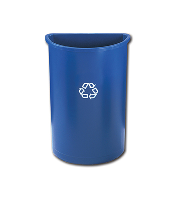 Half Round Recycling Container 21"L x 11"W x 28"H