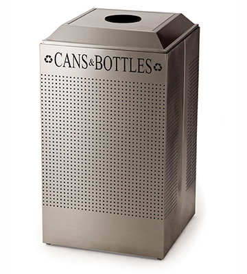Designer Recycling Container for Cans & Bottles 18.5"Sq. x 3